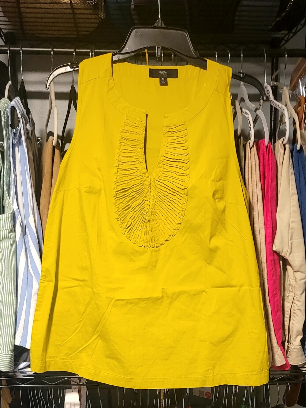 5 For $25 Mossimo Supply Co. Bright Yellow Sleeveless Ruffle-Front Tunic